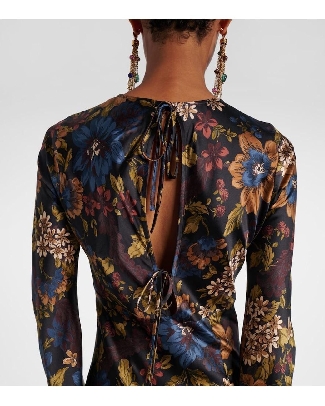 Veronica Beard Black Gemma Floral Silk-Blend Maxi Dress