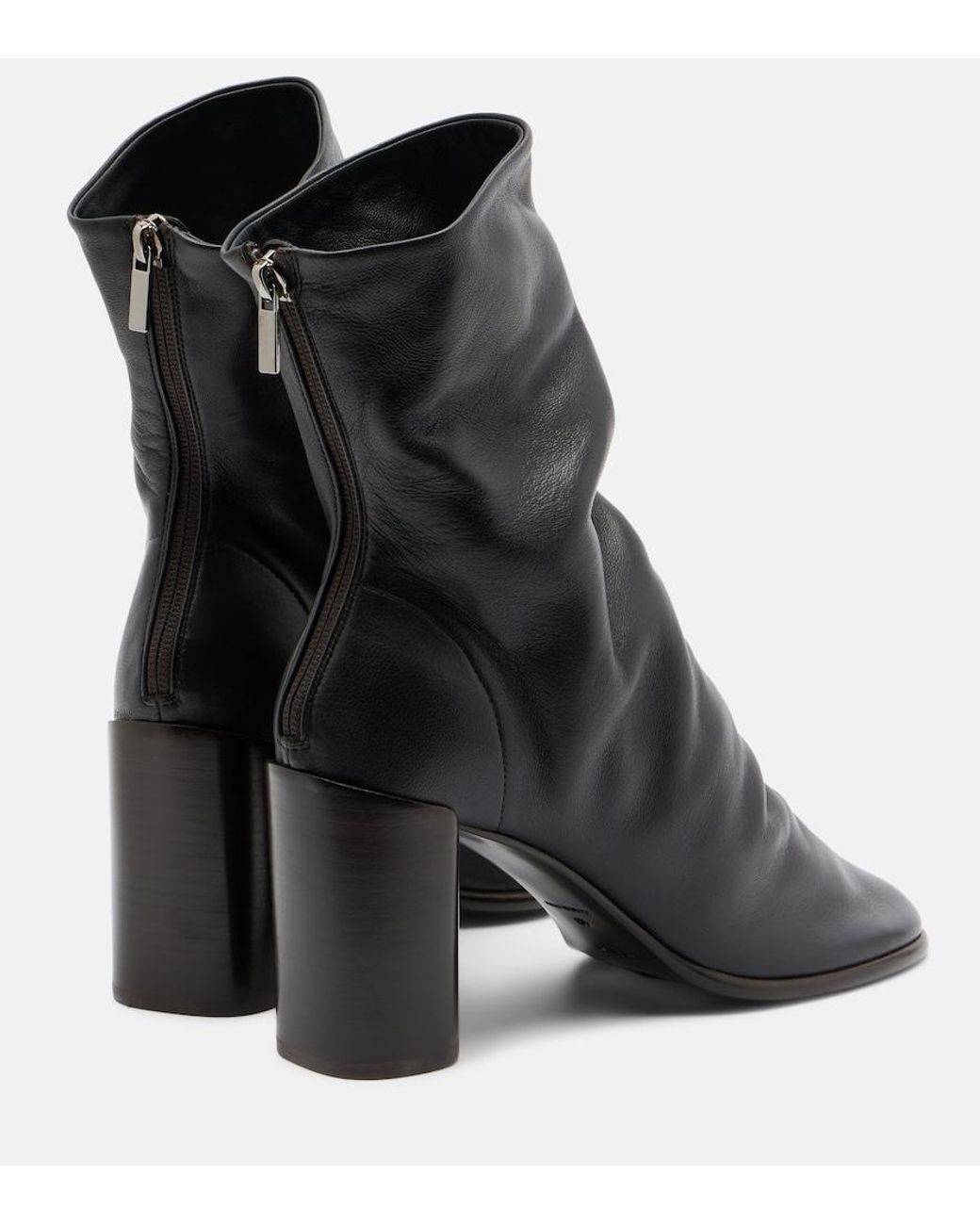 Lemaire Black Glove Leather Ankle Boots