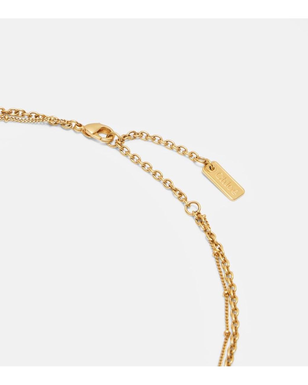 Chloé Metallic Mirror Pendant Necklace