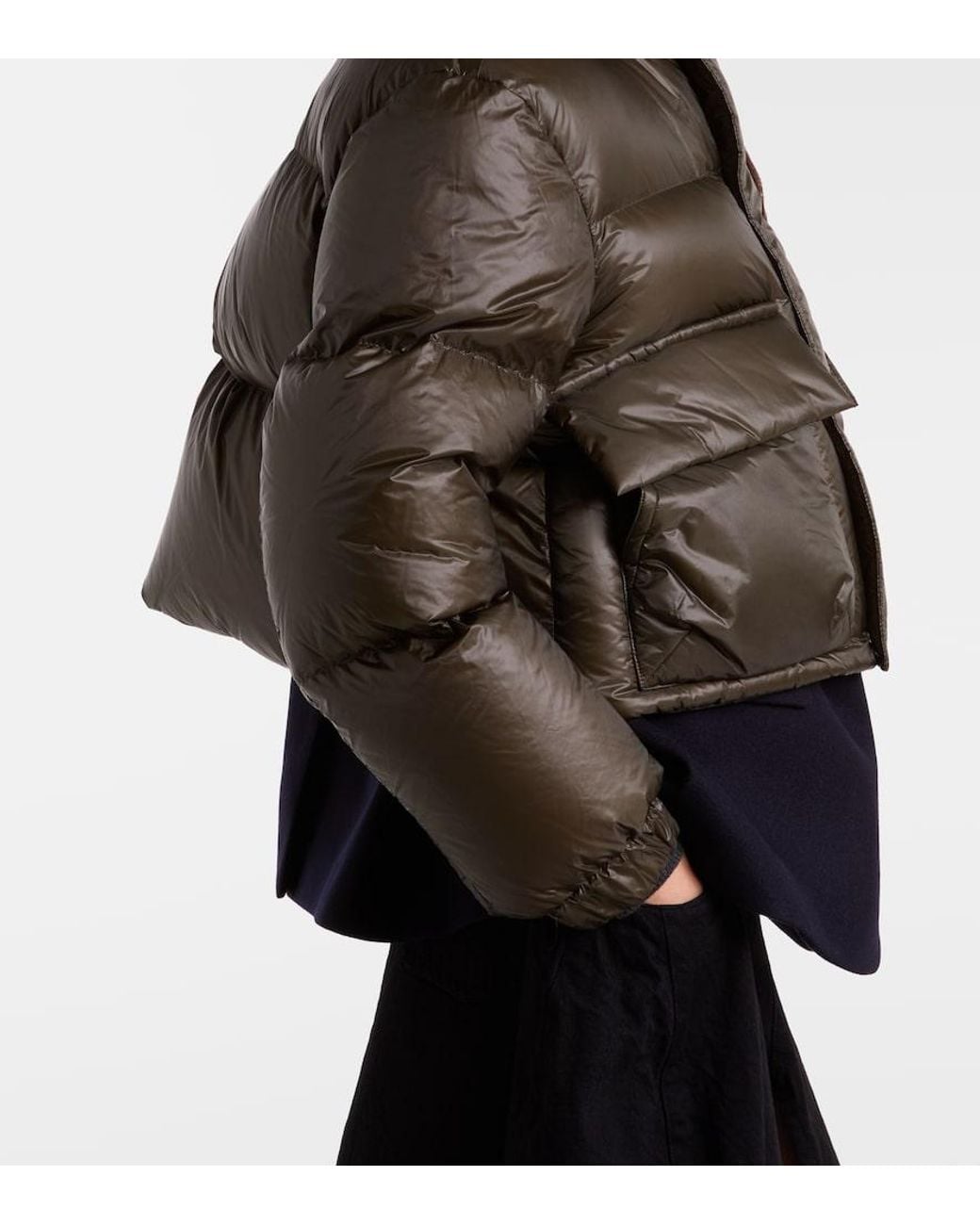 Sacai Black Layered Wool-Trimmed Down Jacket