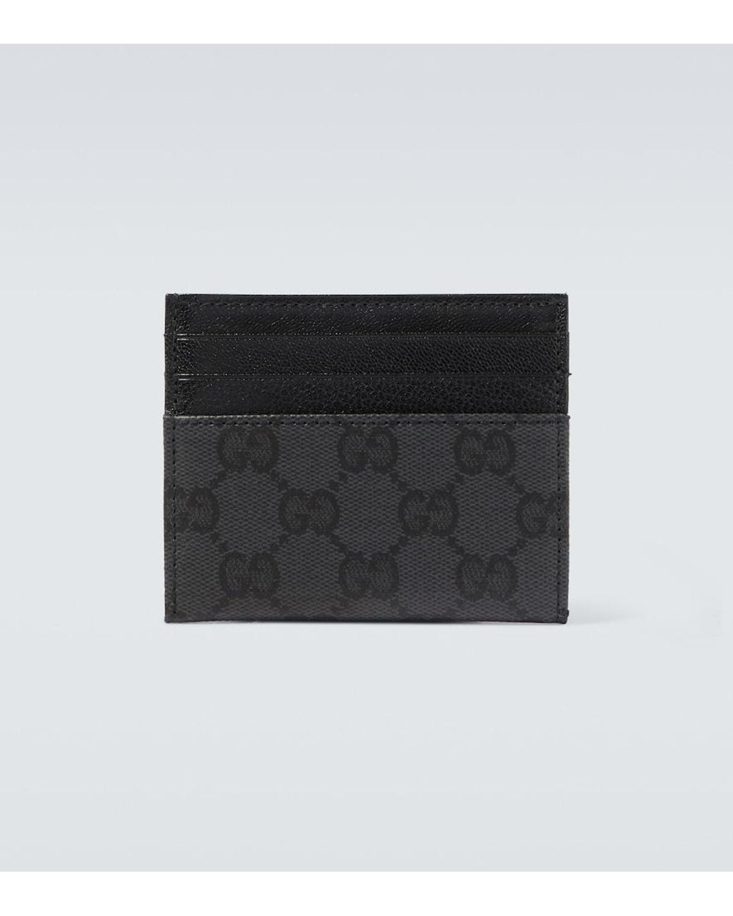 Gucci Black Essence Classic Gg Canvas Card Holder for men