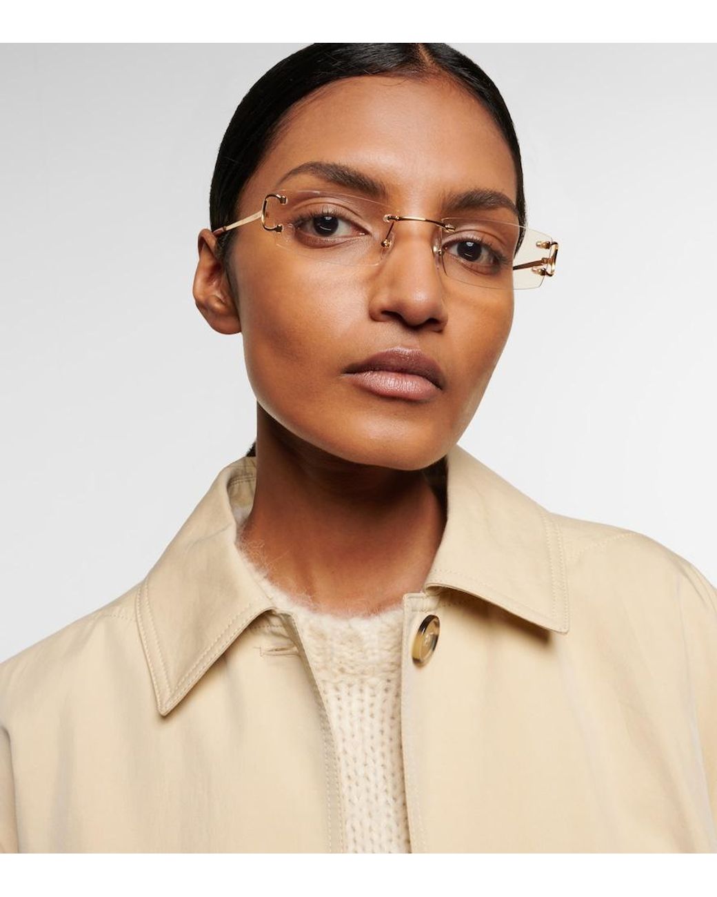 Cartier Metallic Rectangular Glasses