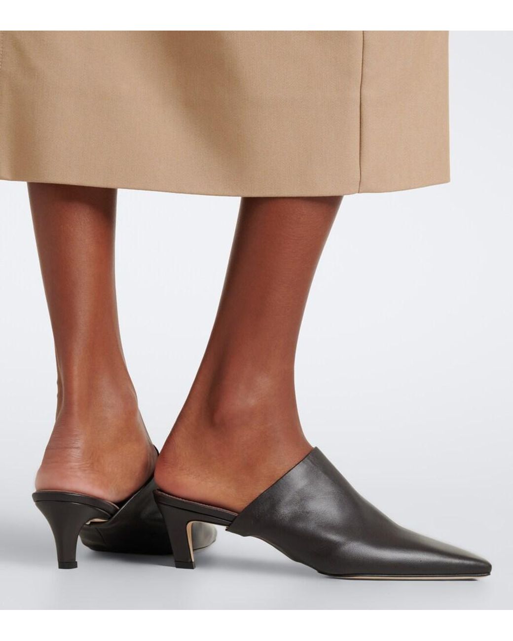 Totême Brown Leather Mules
