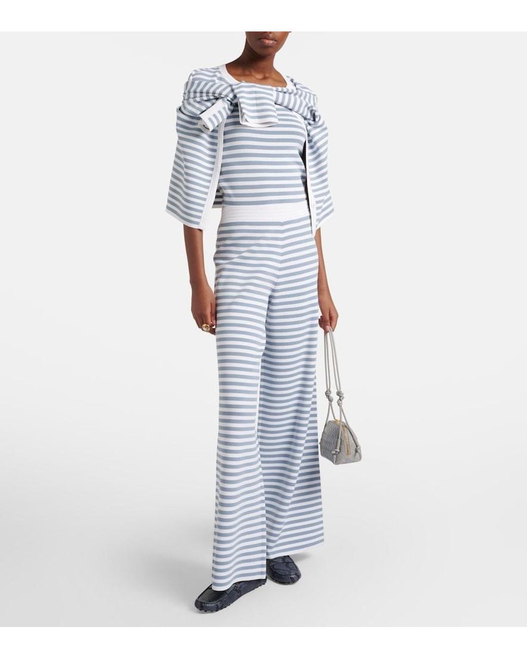 Max Mara Blue Cippo Striped Tank Top