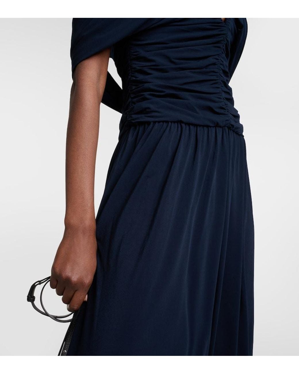 Magda Butrym Blue Off-Shoulder Midi Dress