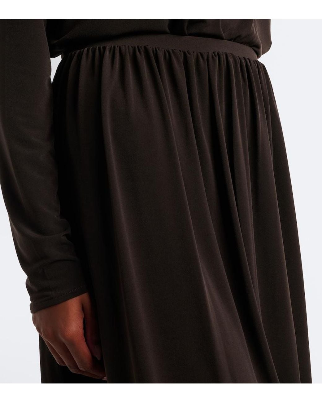 Vince Black Jersey Midi Skirt