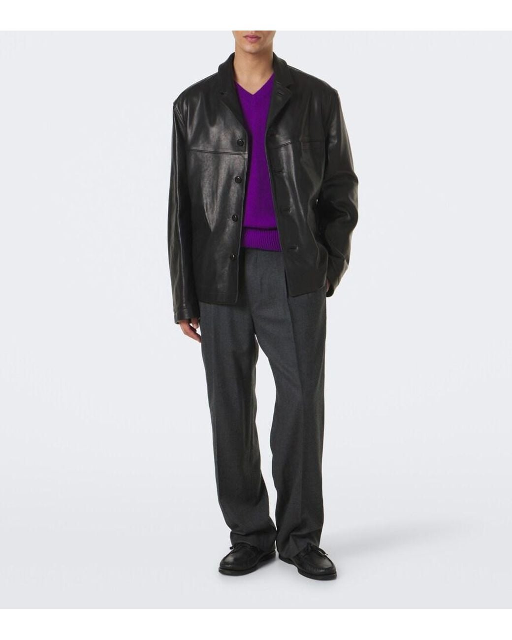 Auralee Purple Cashmere Sweater for men