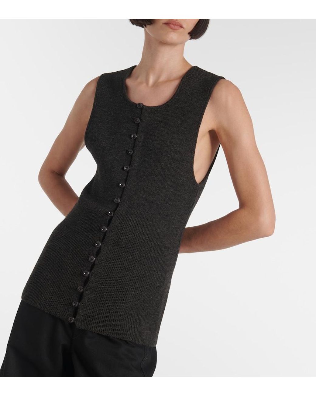 Lemaire Black Wool-Blend Vest