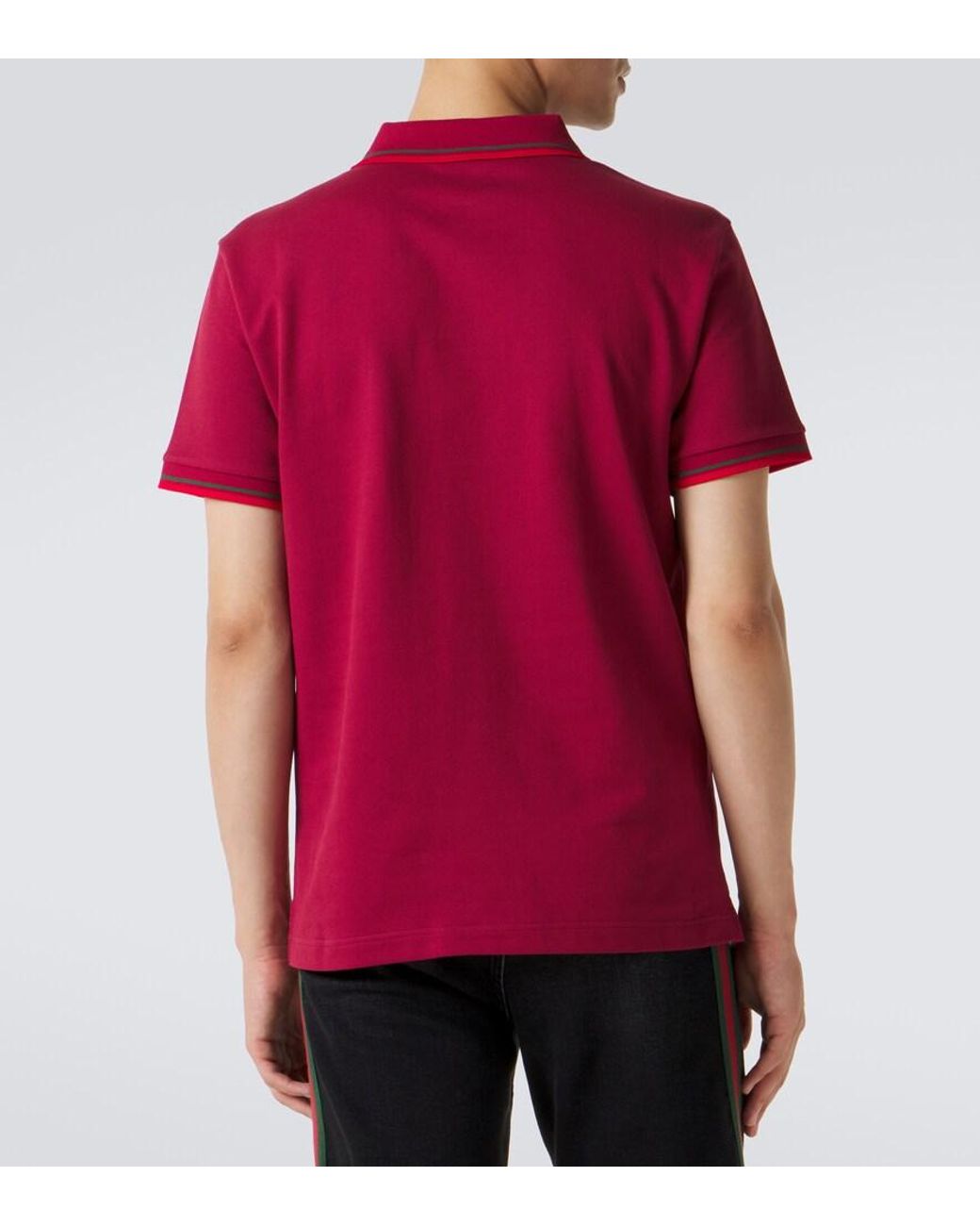 Gucci Red Cotton-Blend Pique Polo Shirt for men
