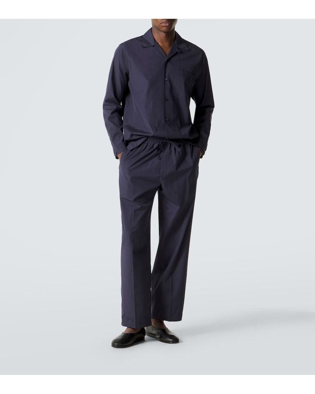 Umit Benan Blue Havana Cotton And Silk Shirt for men