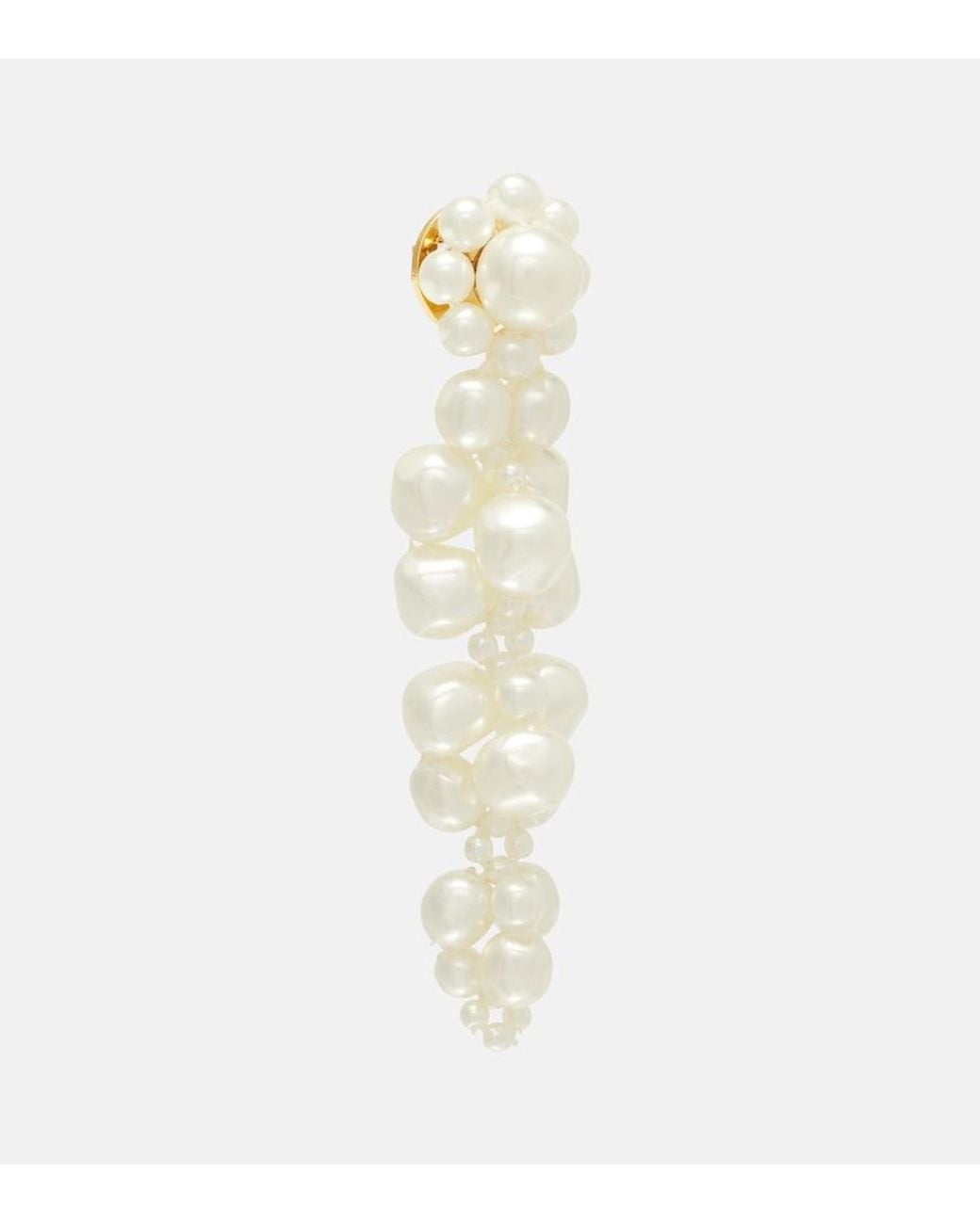 Pendientes Drip Con Perlas Sinteticas Simone Rocha de color White