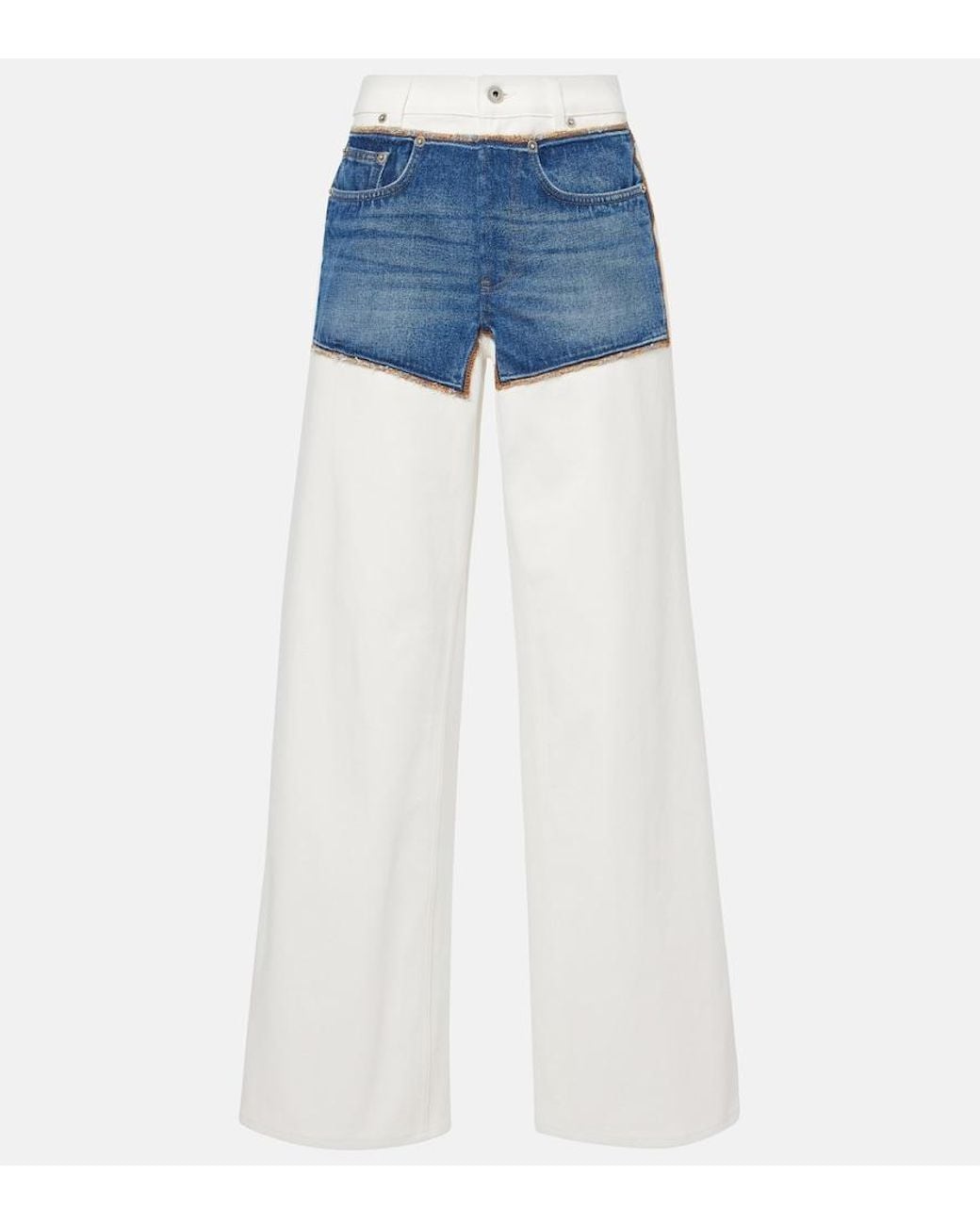 Jean Paul Gaultier Blue Petit Grand Trompe L'Oeil Straight Jeans