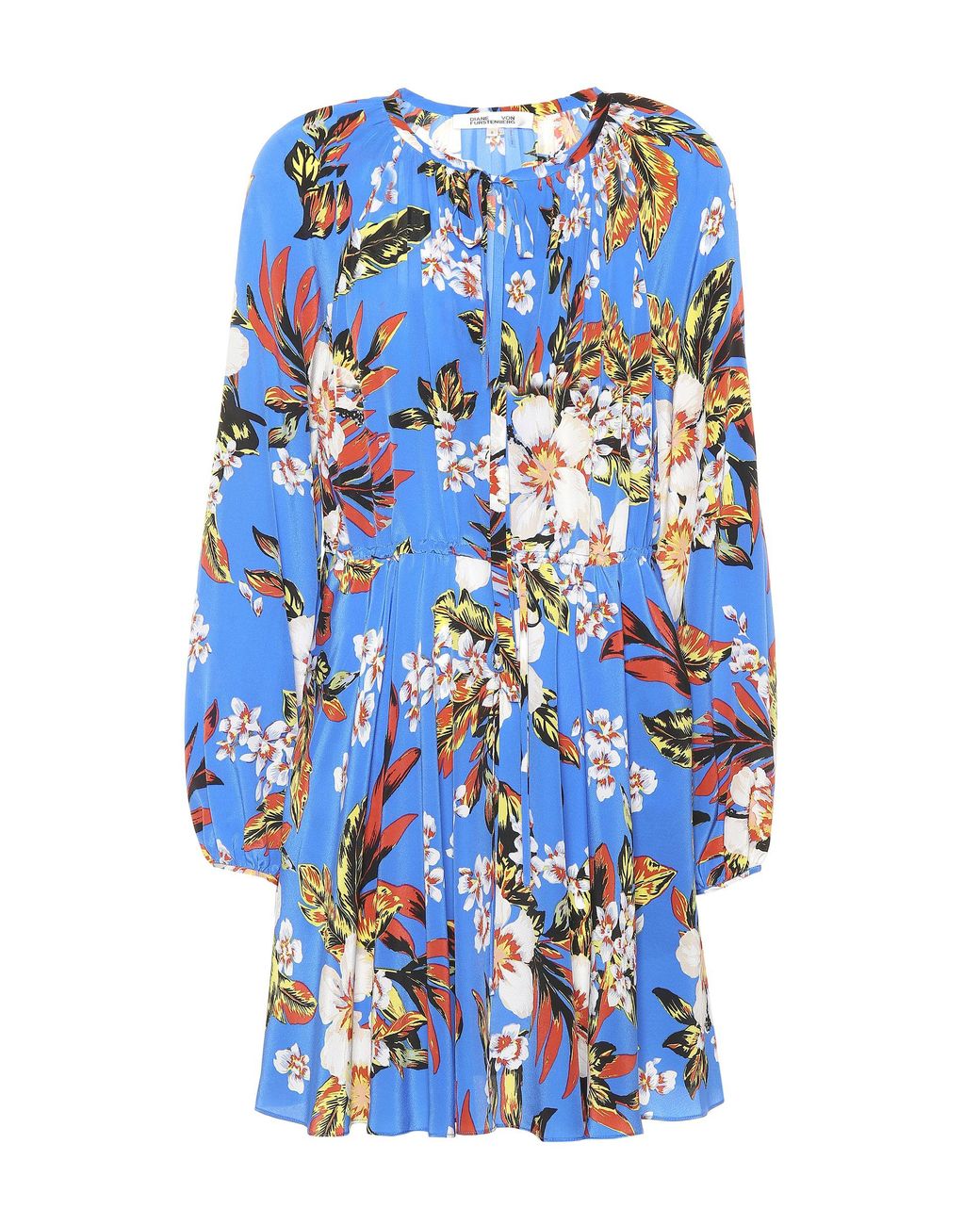 Diane von Furstenberg Floral Silk Dress in Blue - Lyst