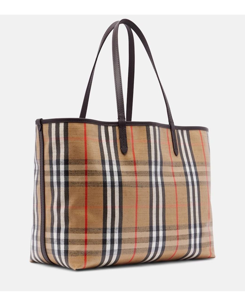 Burberry Brown Highlands Medium Jacquard Tote Bag