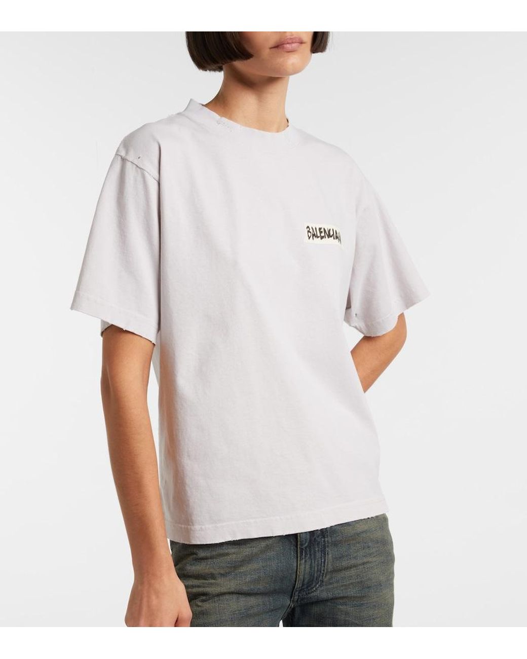 Balenciaga White Masking Tape T-Shirt