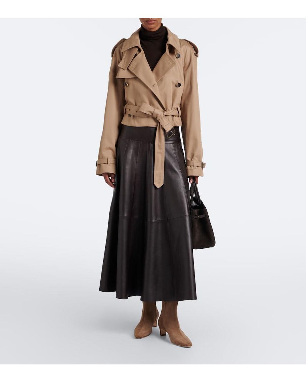 DeMellier London Black Hudson Midi Suede Tote Bag
