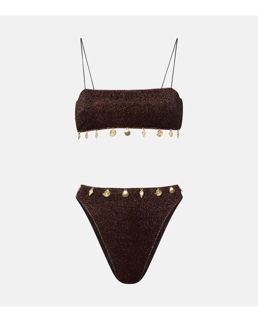 Oseree White Lumiere Embellished Bikini