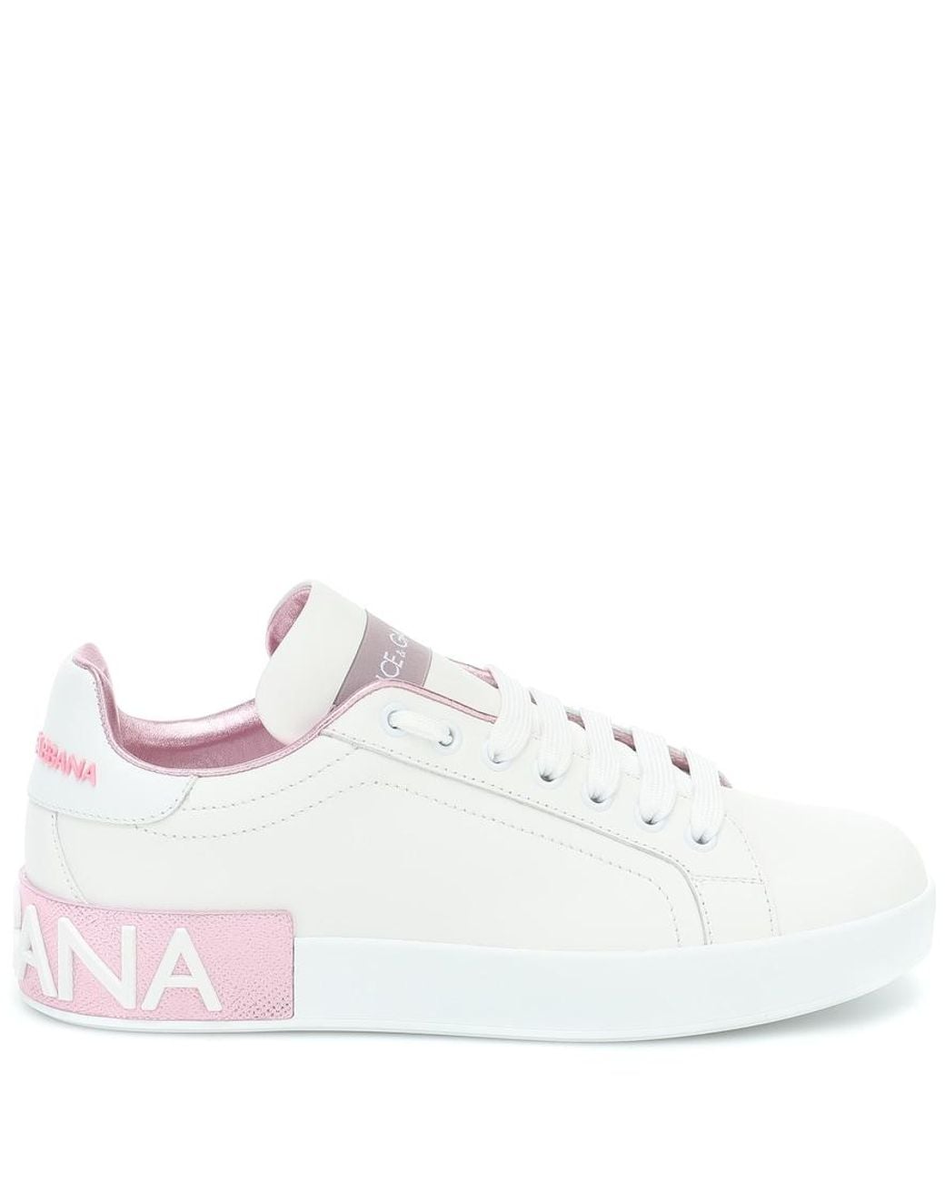 Dolce & Gabbana White Portofino Leather Sneakers