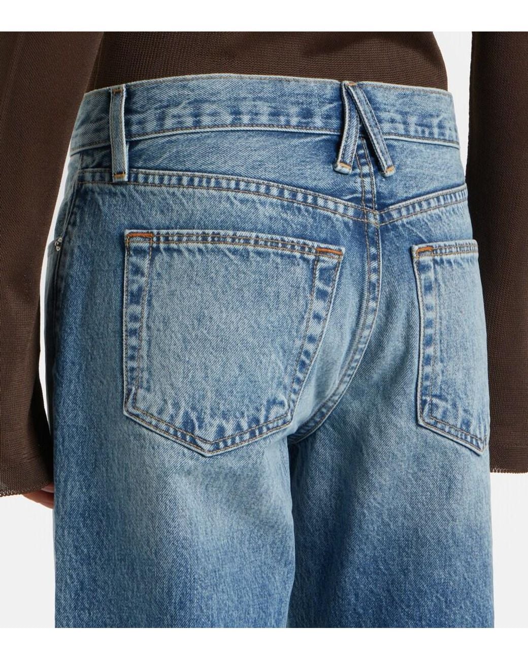 SLVRLAKE Denim Blue Hunter Cropped Straight Jeans
