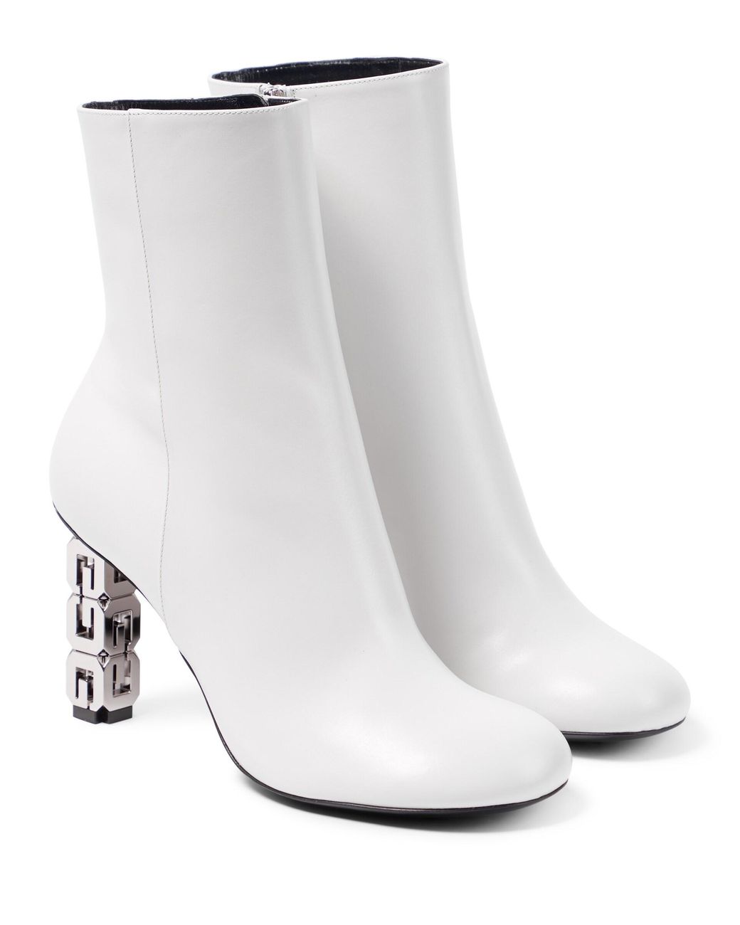 Givenchy G Cube Leather Ankle Boots in Ivory (White) | Lyst