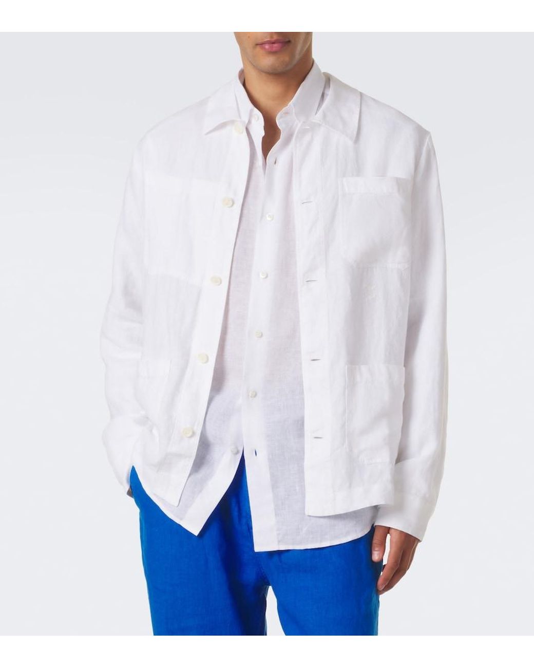 Vilebrequin White Corentin Linen Shirt for men