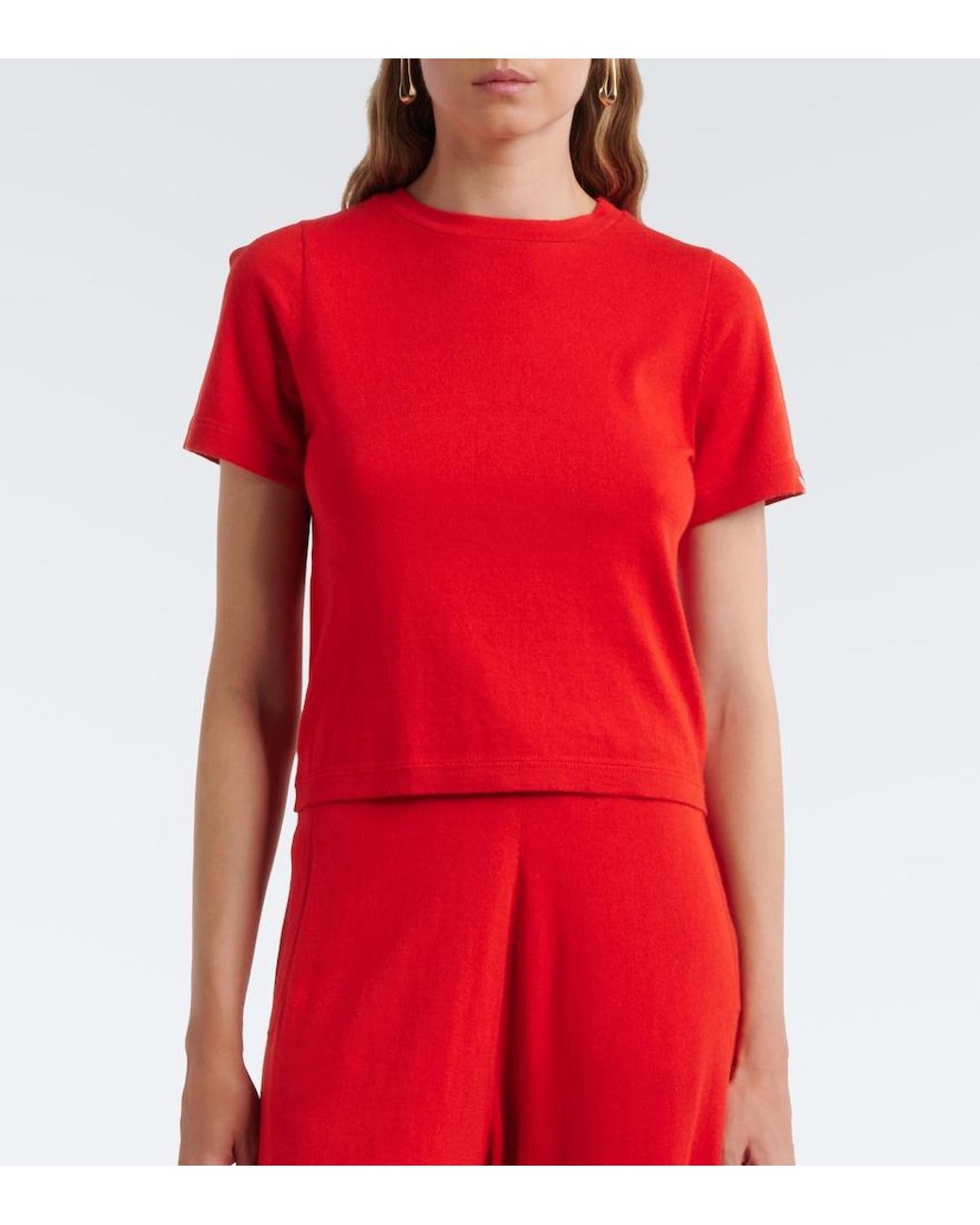 Extreme Cashmere Red N°267 Tina Cotton And Cashmere T-Shirt