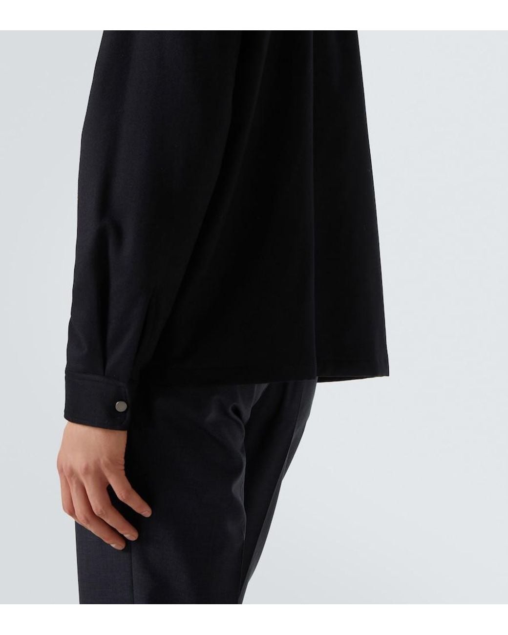 Zegna Black Technical Wool Overshirt for men