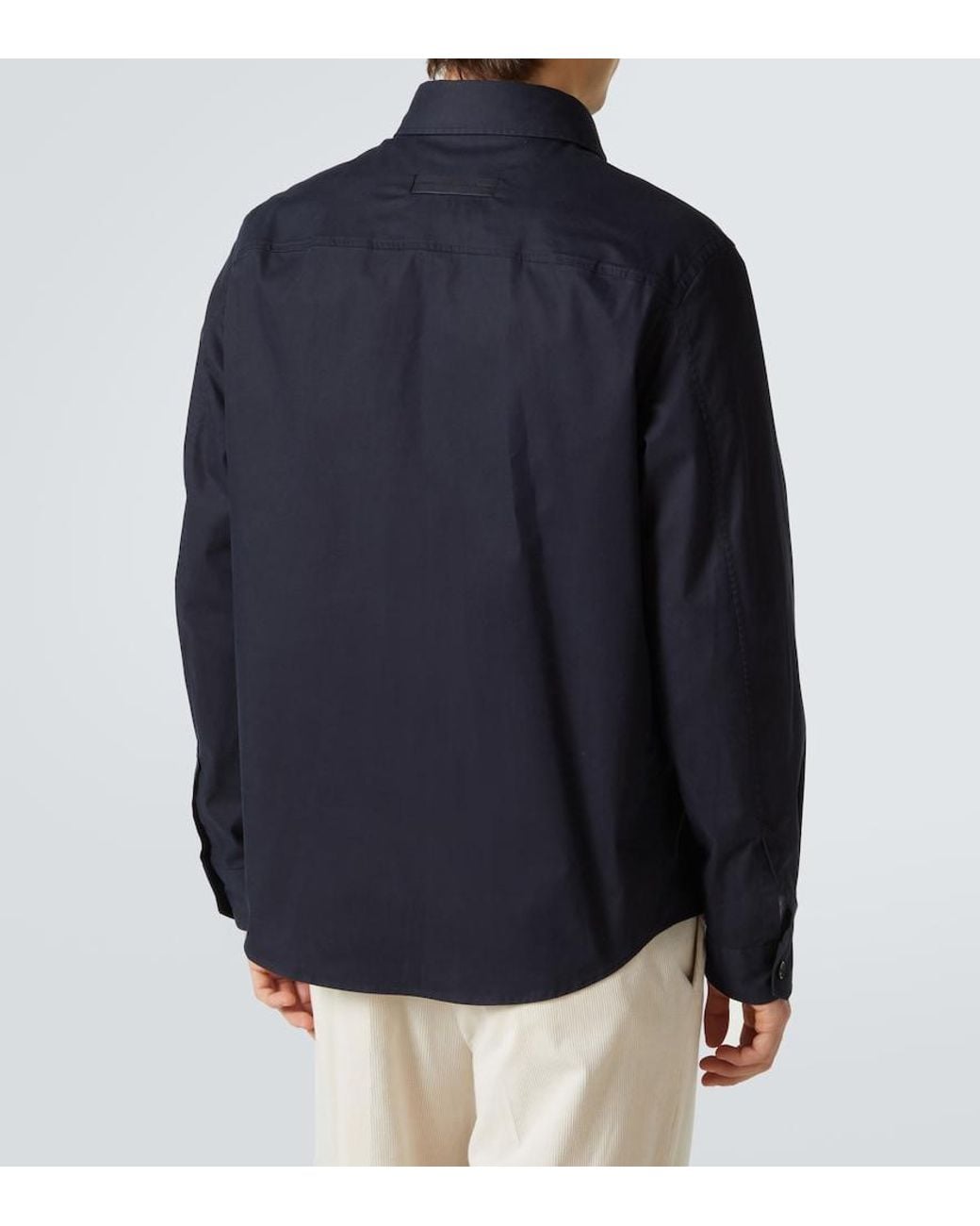 Zegna Blue Cotton-Blend Shirt for men