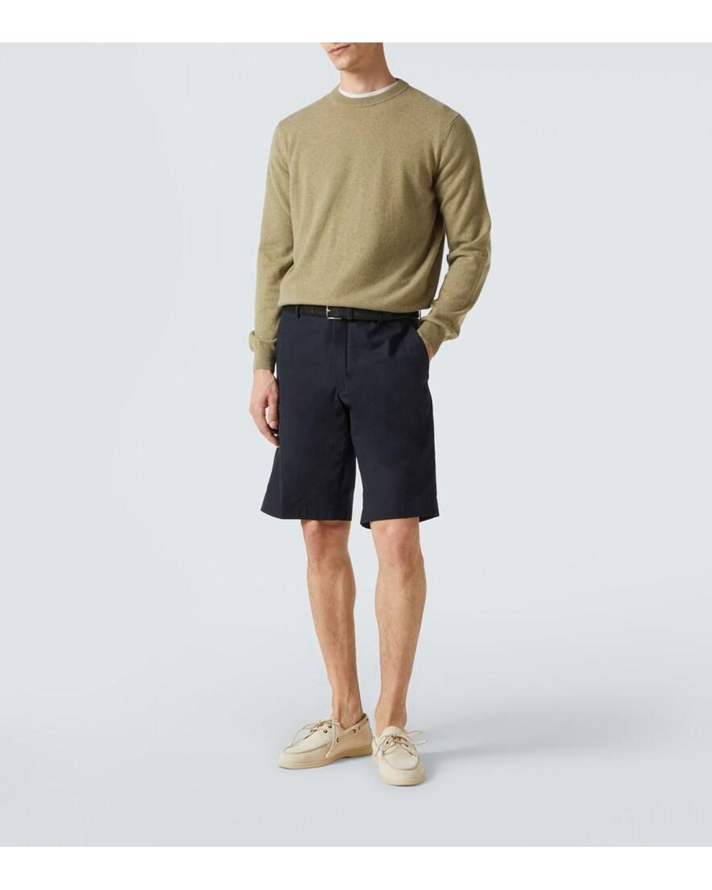 Loro Piana Blue Jarno Cotton-Blend Bermuda Shorts for men