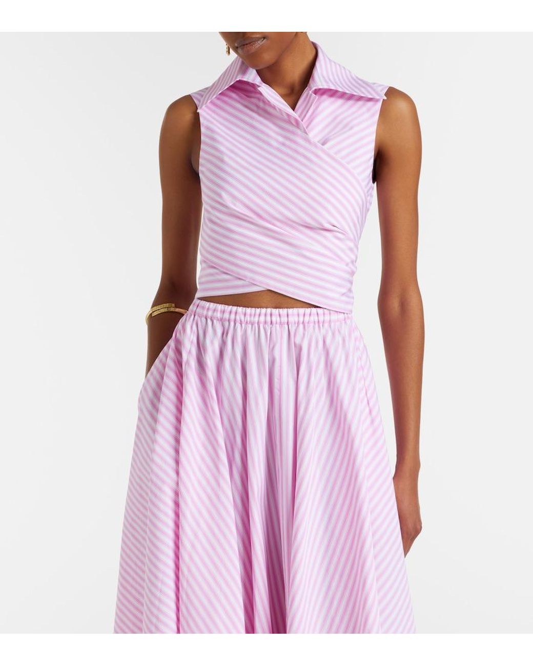 Patou Pink Striped Cotton Top