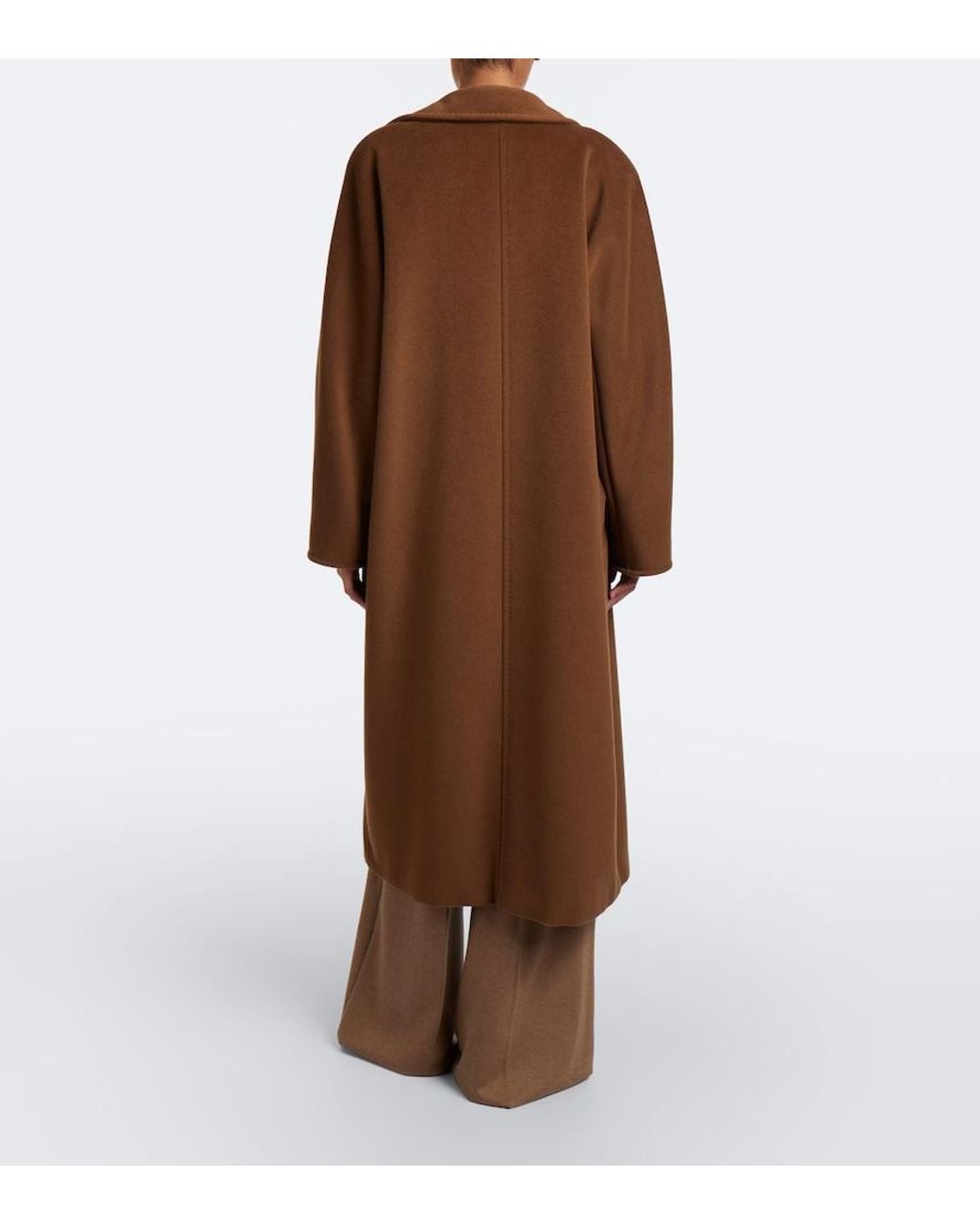 Max Mara Natural Camel Hair And Wool-Blend Wide-Leg Pants