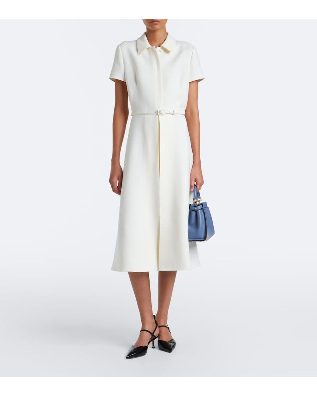 Fendi Blue Peekaboo Mini Leather Top-Handle Bag