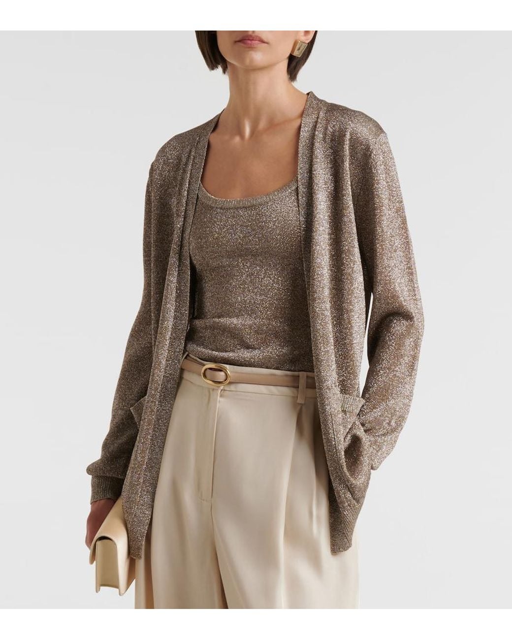 Missoni Brown Knitted Lame Tank Top