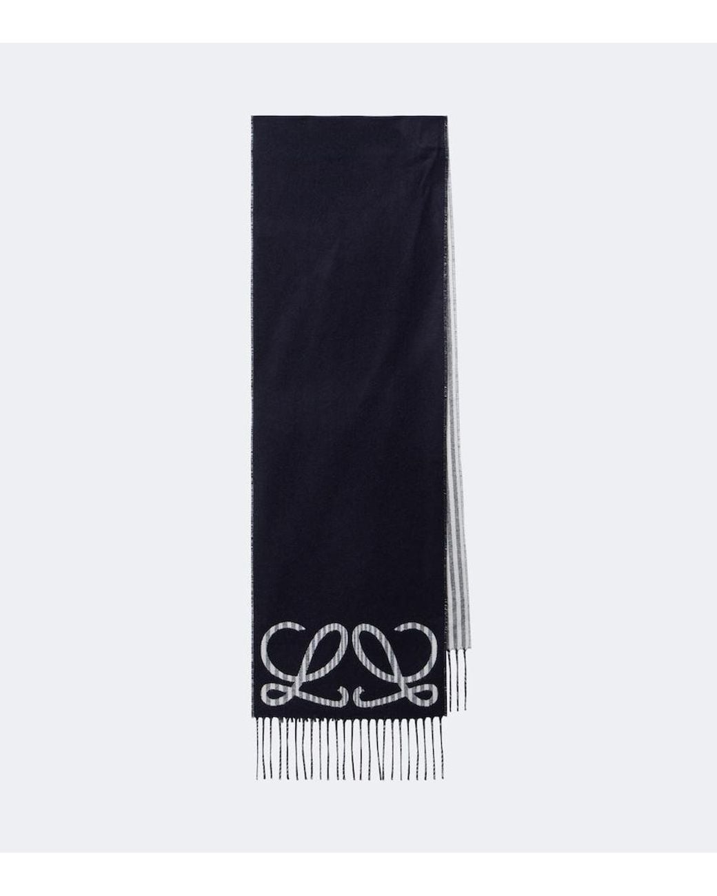 Loewe Blue Double L Jacquard Silk And Cashmere Scarf