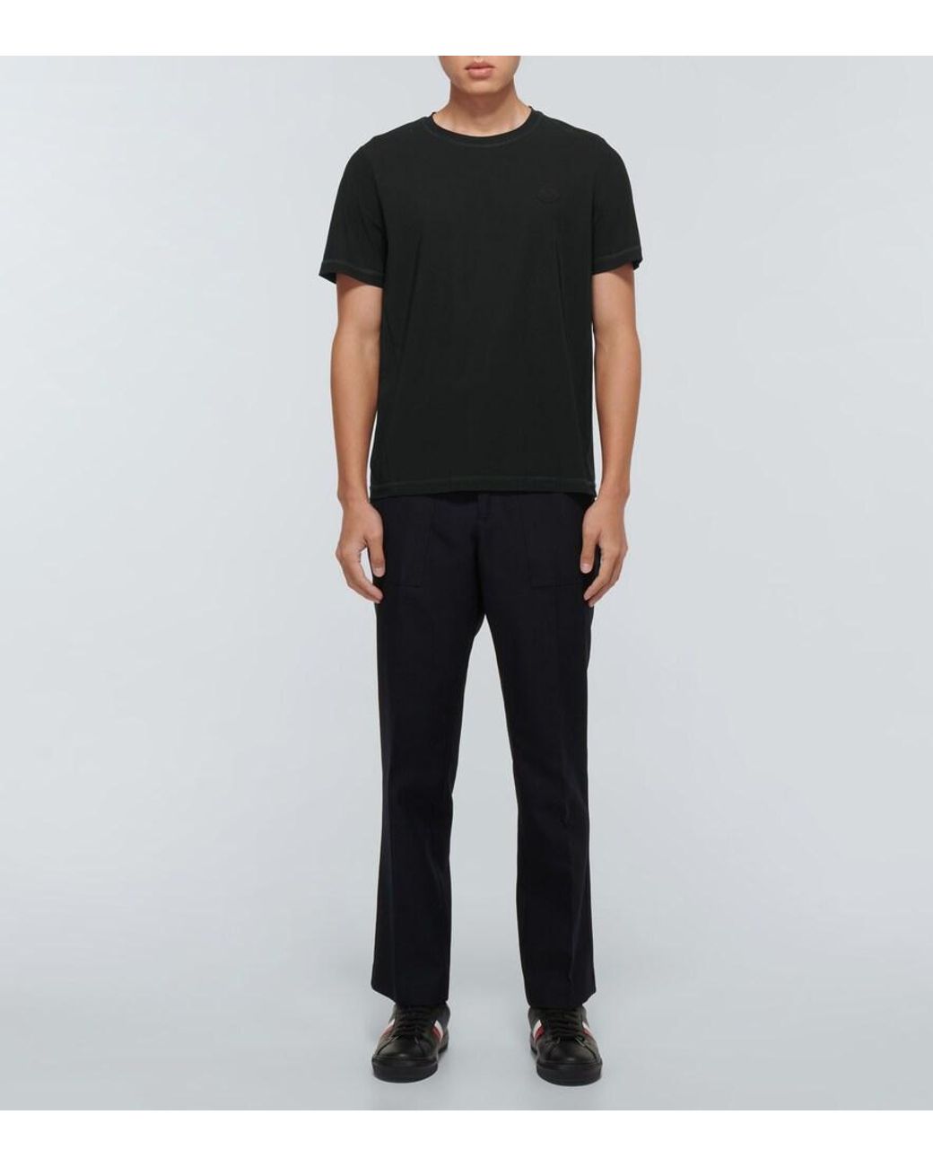 Moncler Black Short-Sleeved Jersey T-Shirt for men
