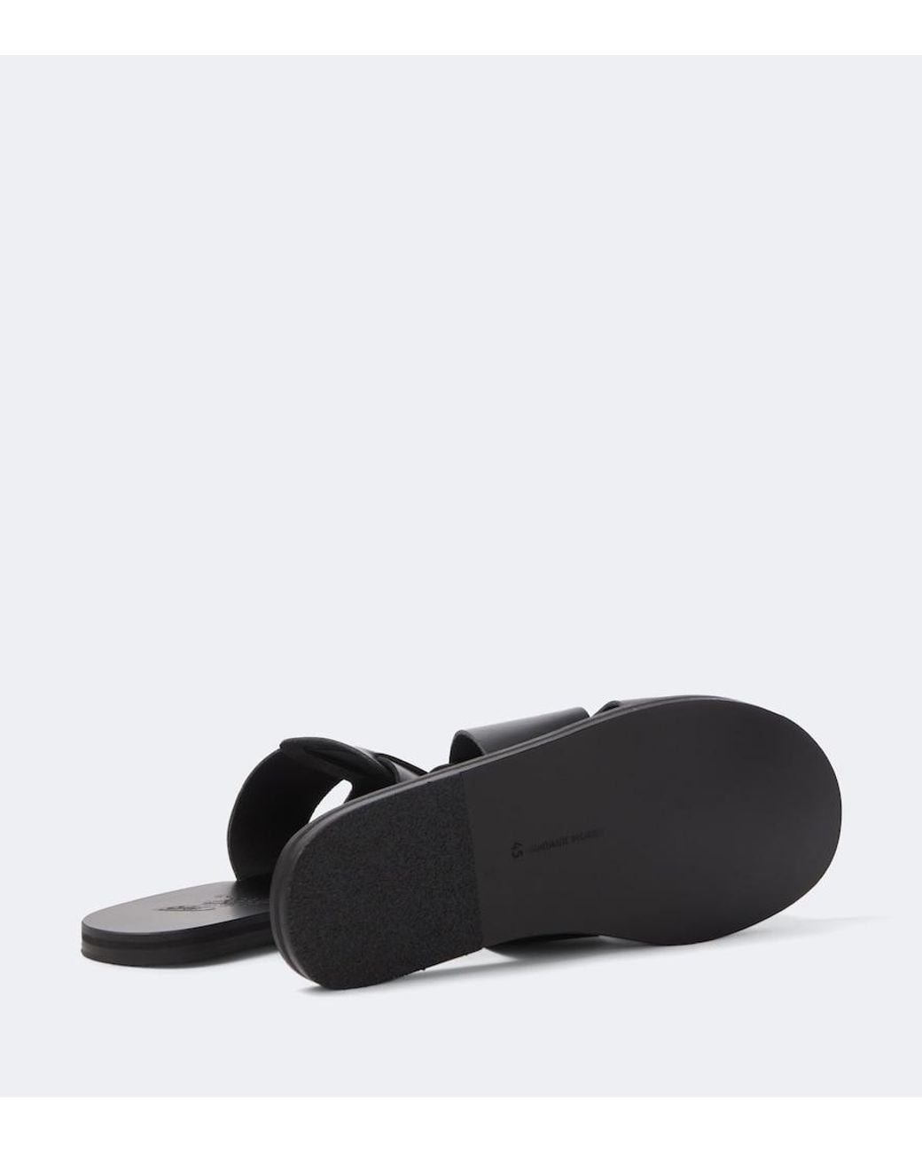 Ancient Greek Sandals Black Miltiadis Leather Sandals for men