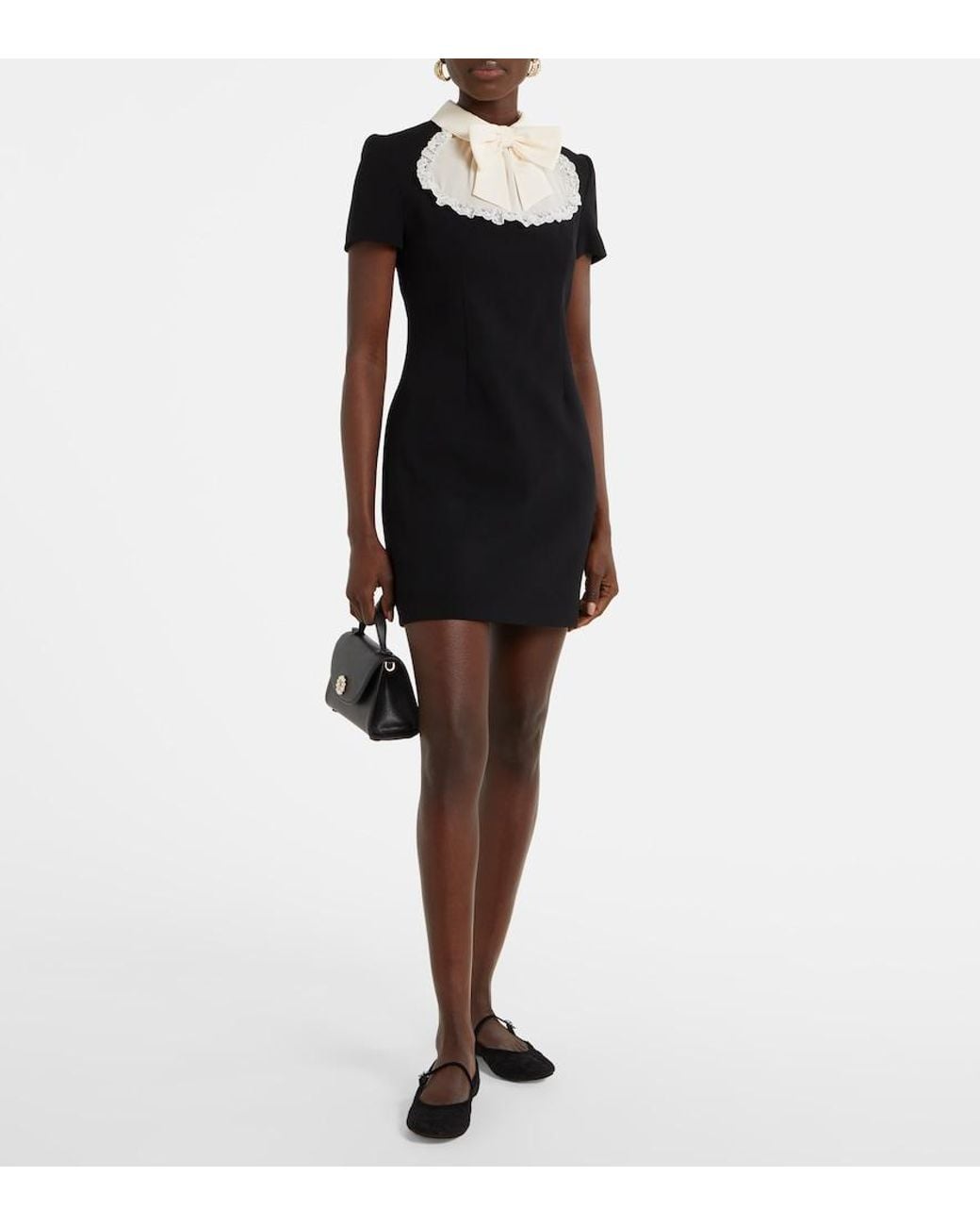 Gianvito Rossi Black Mj Leather-Trimmed Lace Ballet Flats