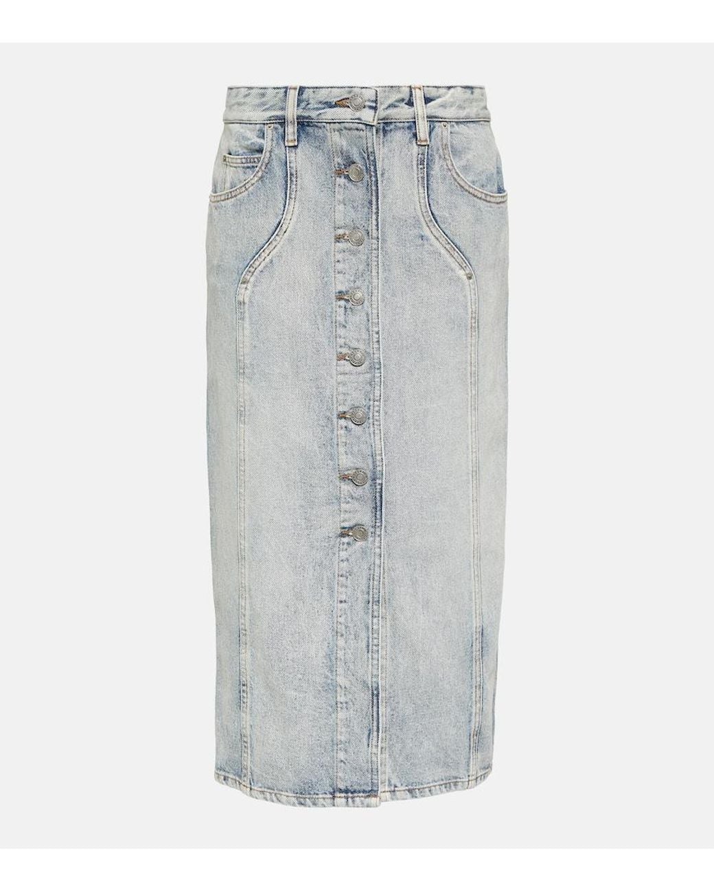 Isabel Marant Gray Vandy Denim Midi Skirt