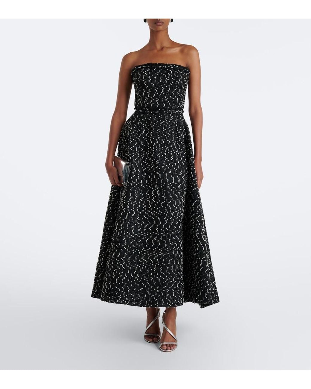 Elie Saab Black Tweed Cocktail Dress