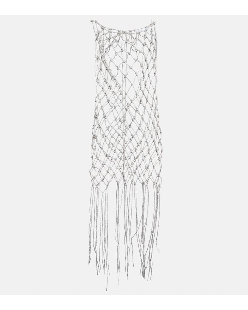 GIUSEPPE DI MORABITO White Crystal-Embellished Minidress