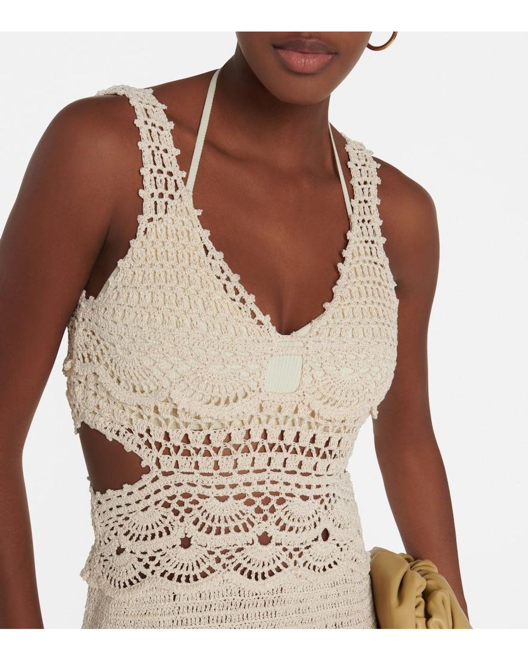 Jonathan Simkhai Natural Cory Crocheted Cotton-Blend Midi Dress