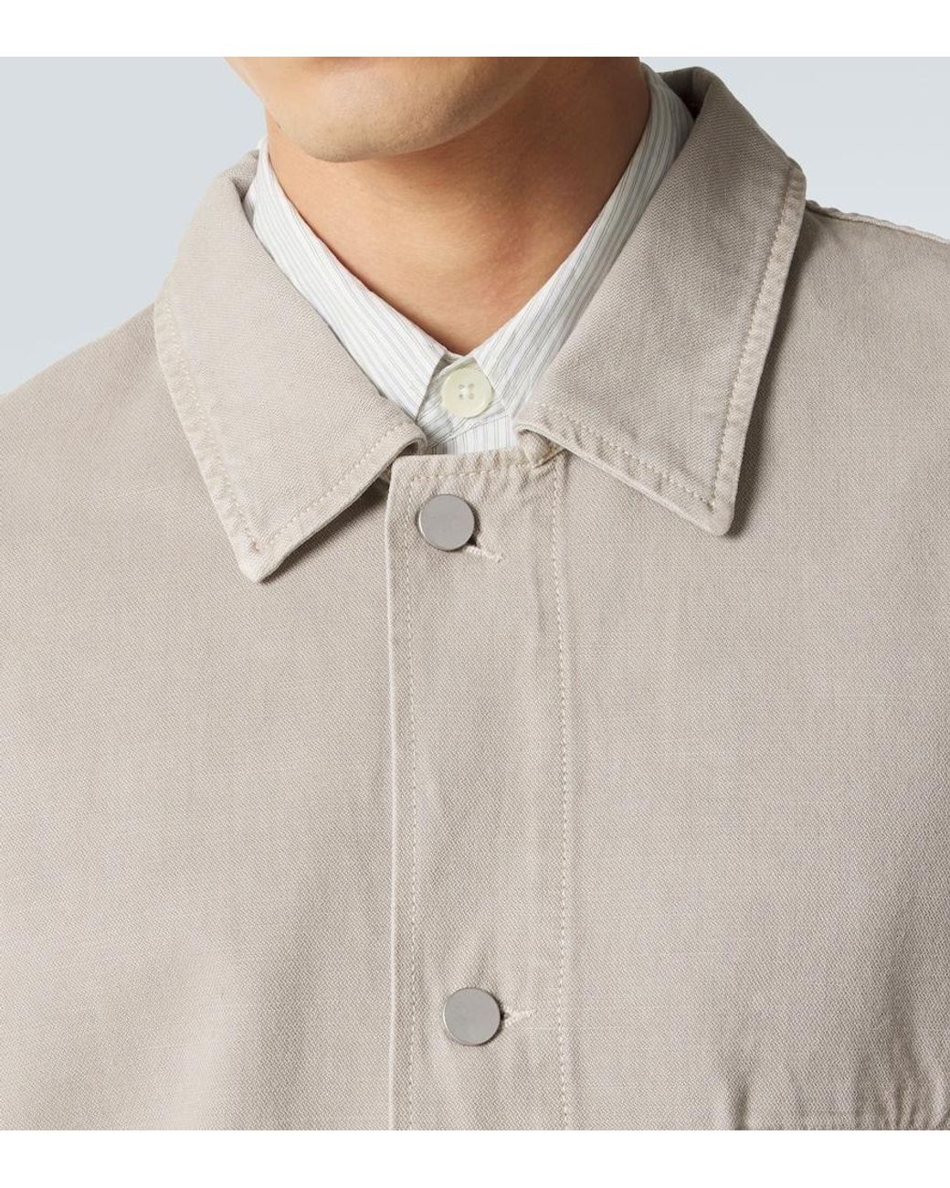 Lemaire Natural Oversized Cotton Twill Overshirt for men