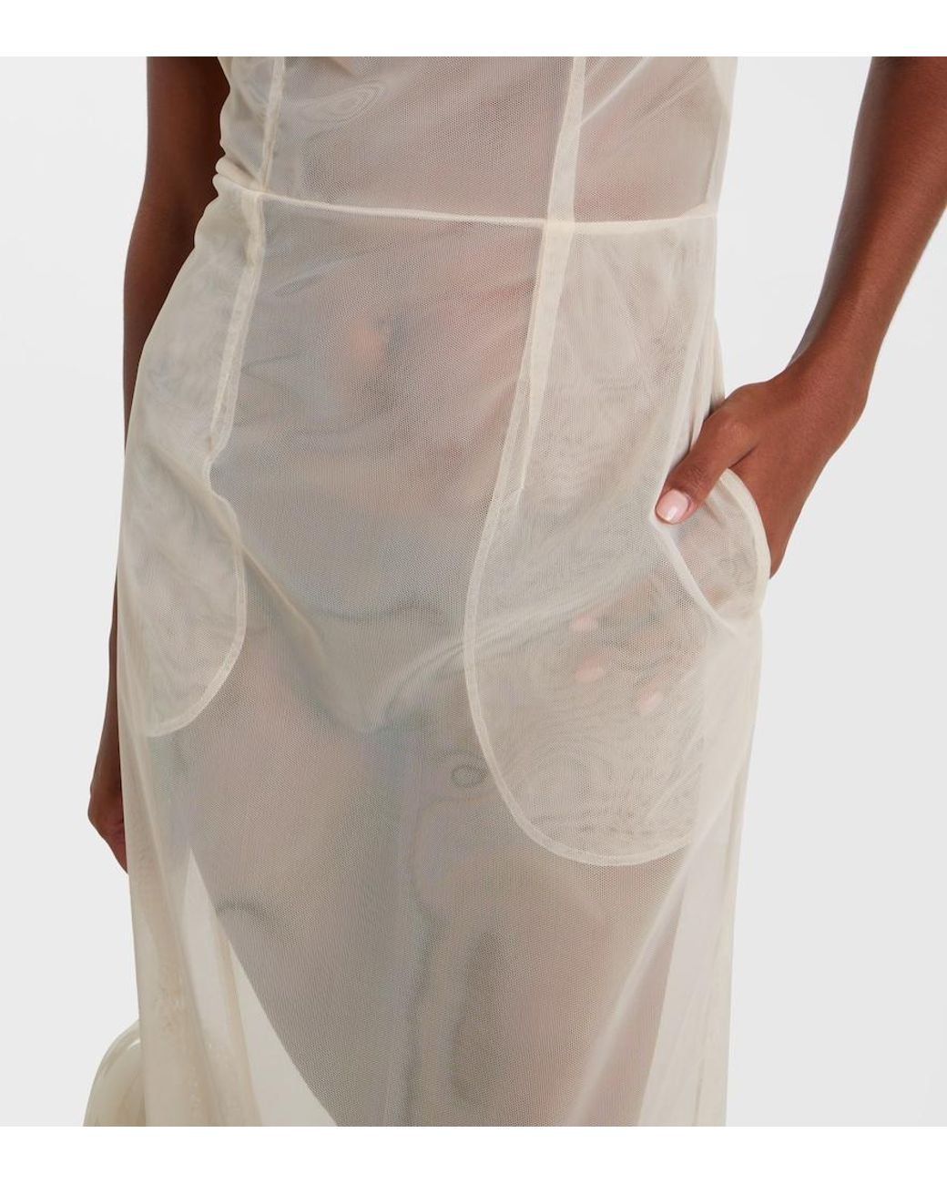 Simone Rocha White Tulle Midi Dress