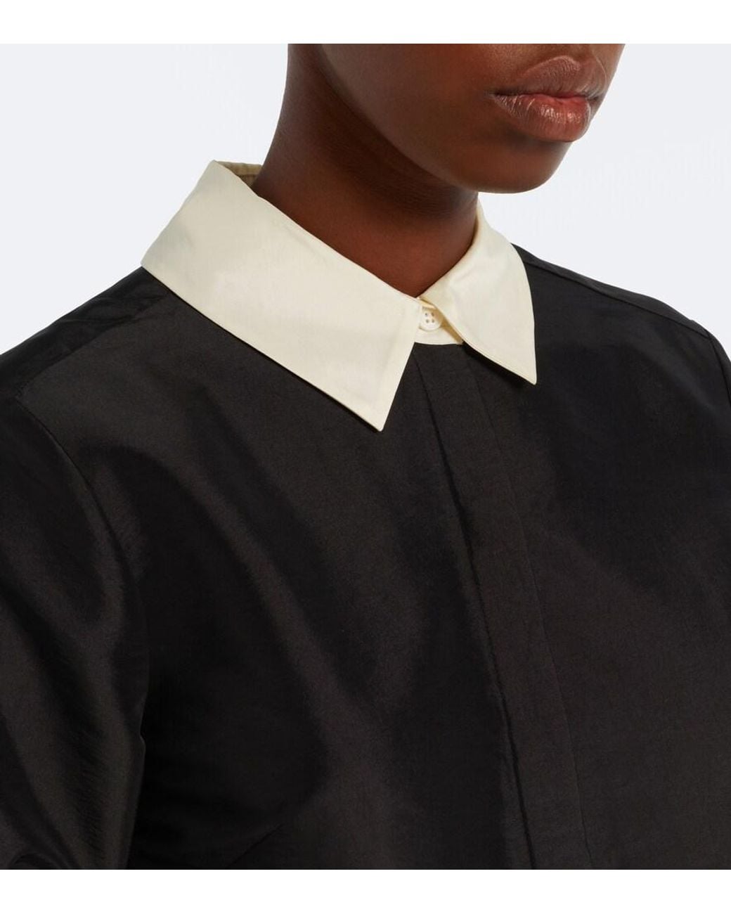 Jonathan Simkhai Black Julisse Bow-Detail Pleated Taffeta Gown