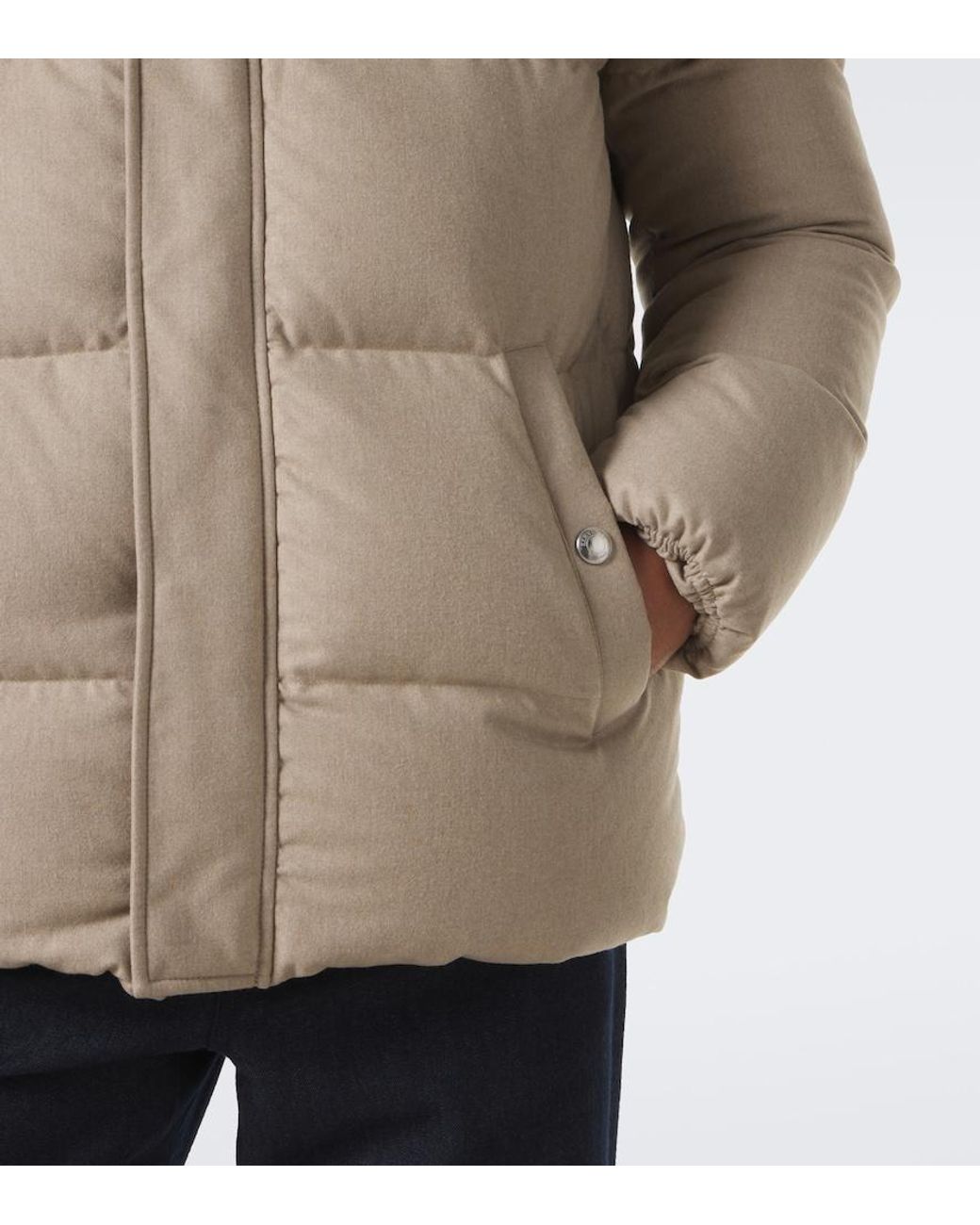 Eleventy Natural Wool, Silk, And Cashmere Puffer Jacket for men