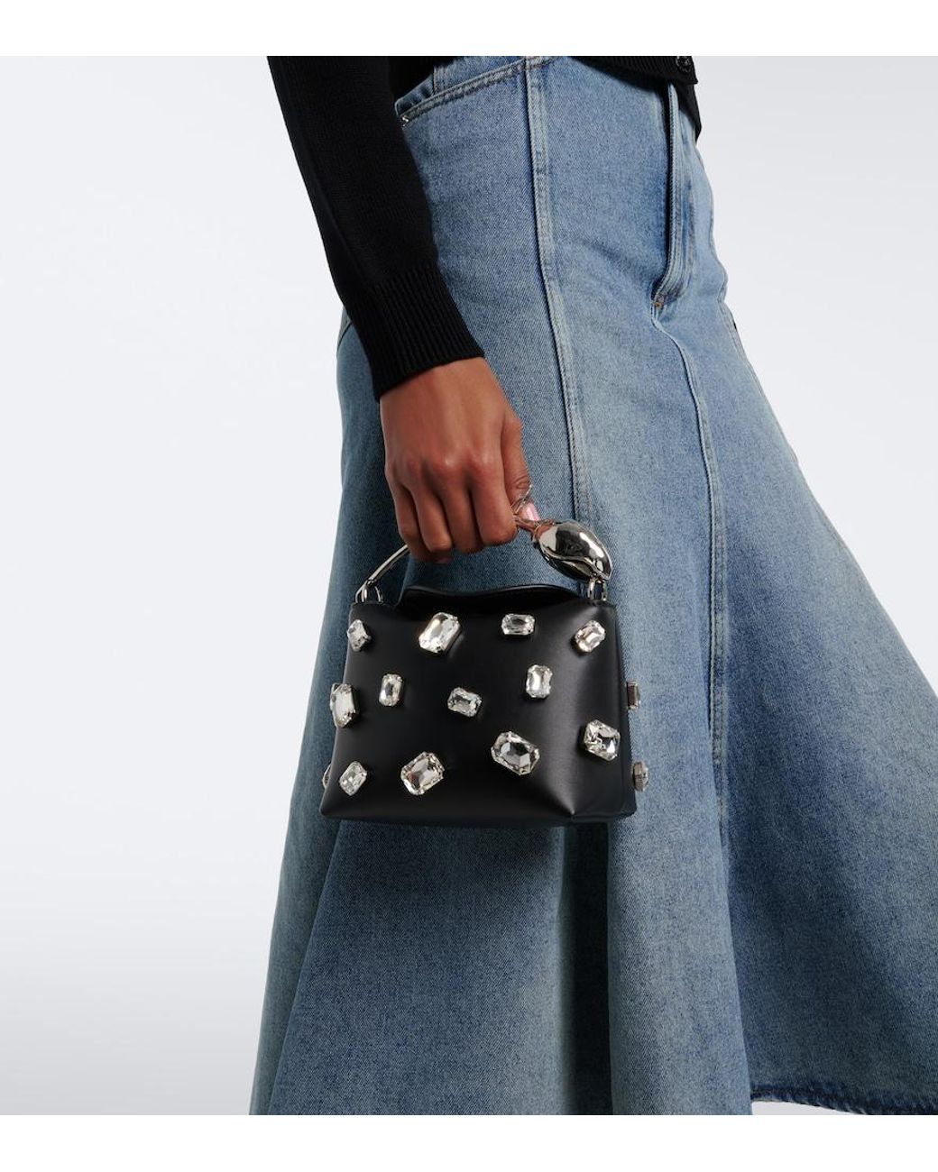 Borsa A Mano Bloom Mini di Erdem in Black
