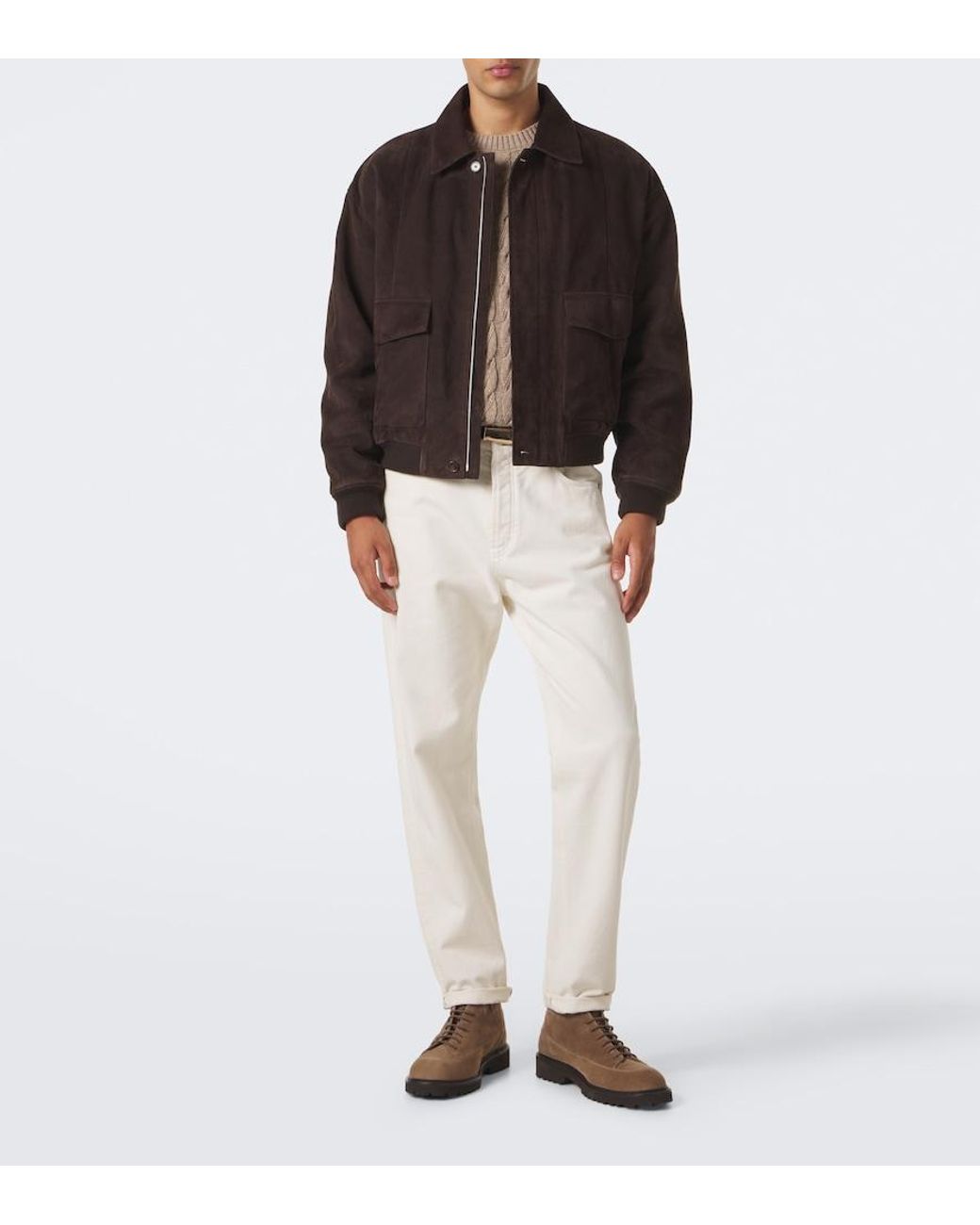 Common Projects Brown Hiker Leather-Trimmed Suede Lace-Up Boots for men