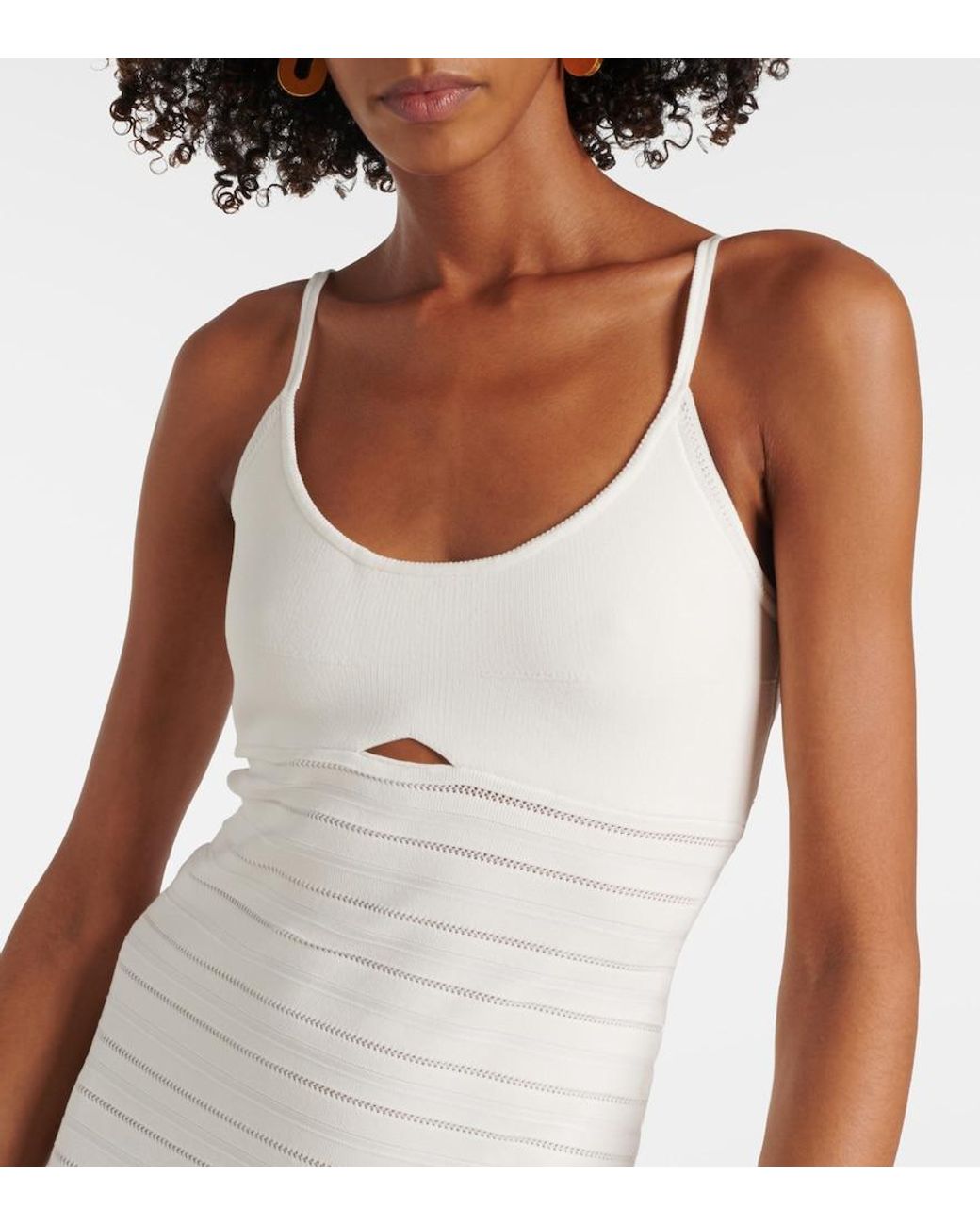 Victoria Beckham White Cami Cutout Midi Dress