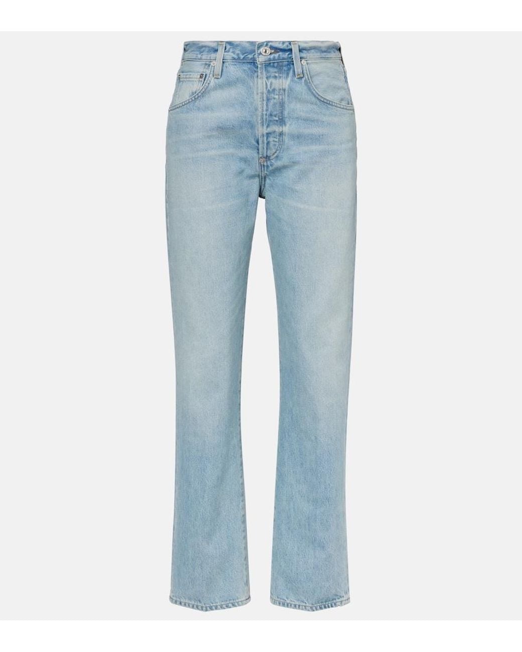 Citizens of Humanity Blue Baretta High-Rise Straight Jeans