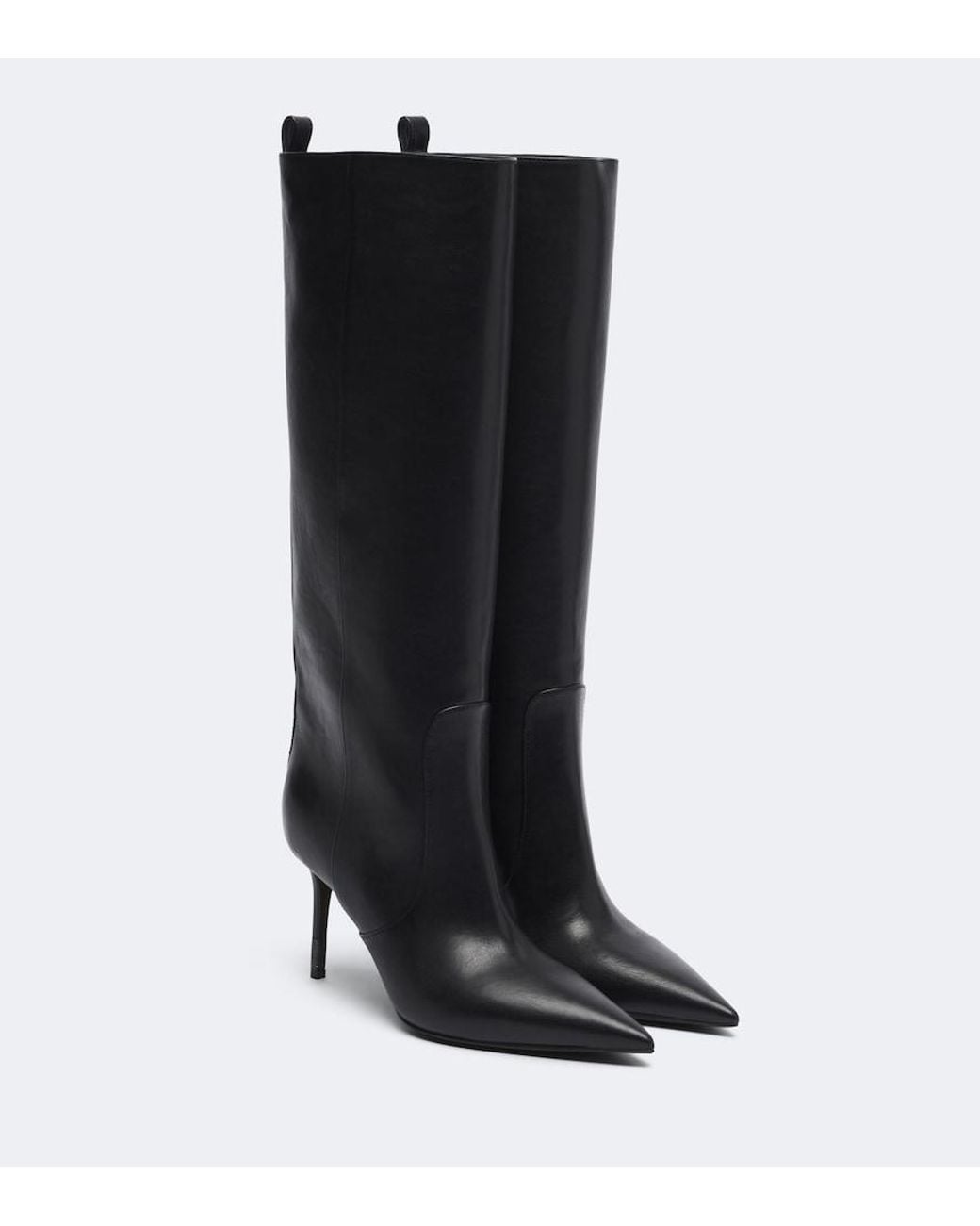 Brunello Cucinelli Black Monili Leather Knee-High Boots